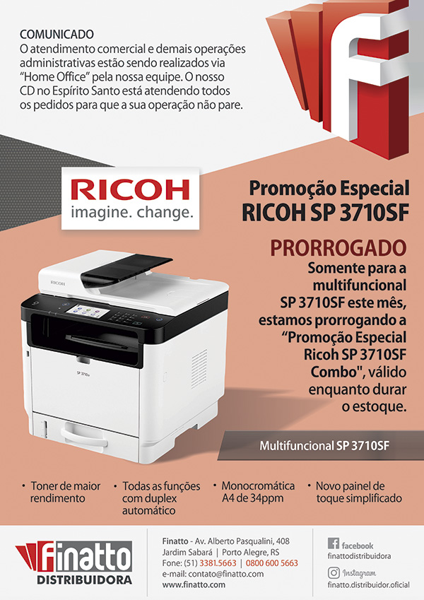 Promoção Especial RICOH SP 3710SF